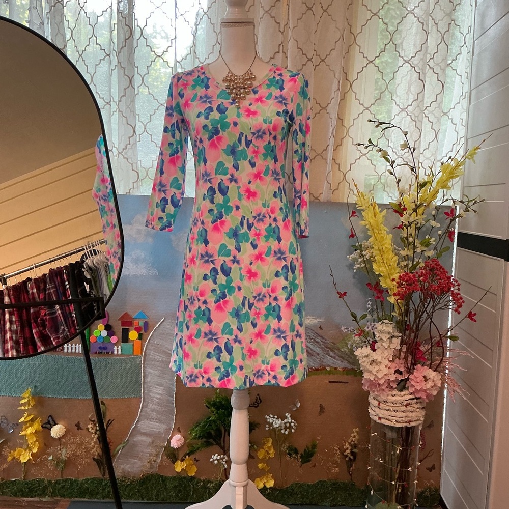 Lulu-B Pink and Blue Floral Dress